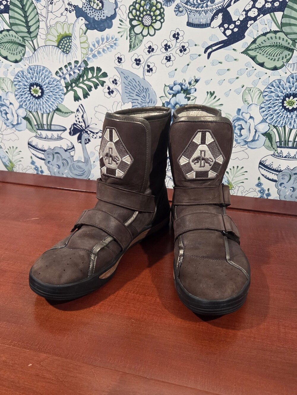 Puma Rudolf Dassler Schuhfabrik Brown Leather Moto Boots Men's US 8